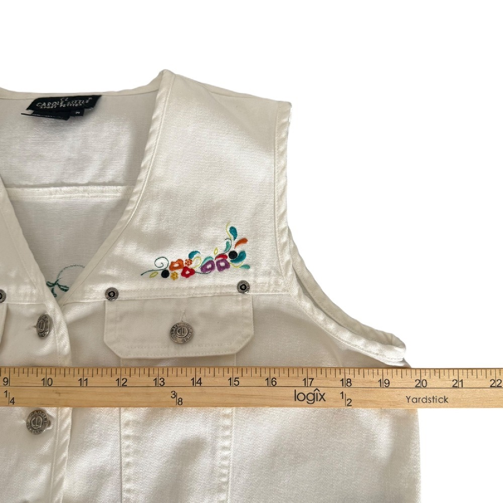 Vintage Carole Little Denim Skirt Set‎ Embroidered Prairie Size M Cowgirl BOHO - Picture 10 of 13